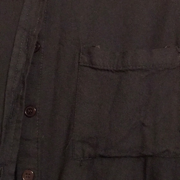 Beautiful navy button down with flower embroidery - Picture 5 of 6